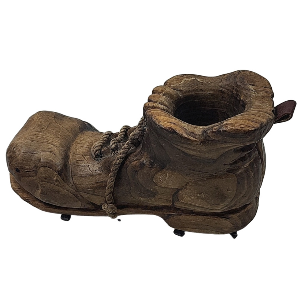 European wooden hobo/folk art boot